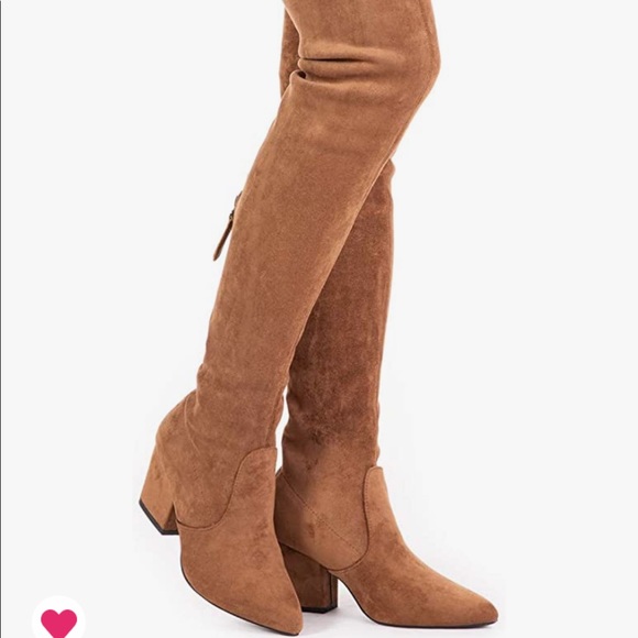 Brown Suede Over The Knee Boots 